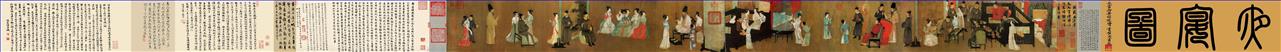 繁体字中国語の宴会「ハン・シザイ」油絵